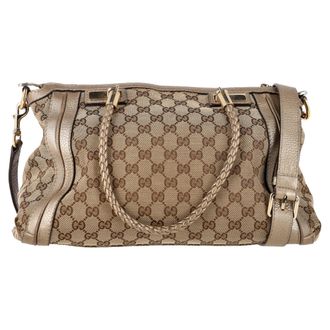 Gucci Pre-owned Womens GG Bella Tote Bag in Gold Canvas - One Size