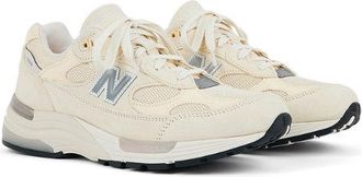 New Balance Unisex Made in USA 992 in Beige/Bianca, Pelle Scamosciata/Rete, Taglia 38.5