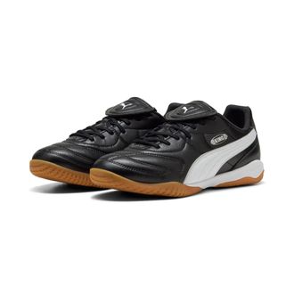 Puma Fussballschuh PUMA KING LIGA IT, Damen, Gr. 42,5, schwarz-weiss (puma schwarz, puma wei&szlig;, puma silber), Synthetik, Schuhe Fussballschuh