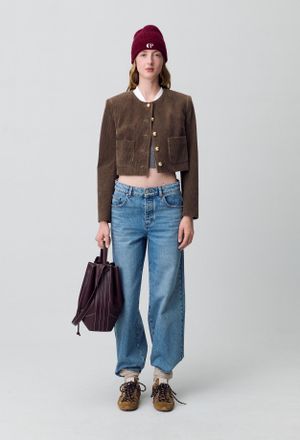 Claudie Pierlot Short Velvet Boxy Jacket