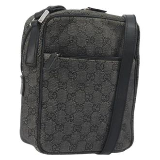 Gucci Pre-owned Vintage Canvas Shoulder Bag - Dames - Pre-owned - Zwart - Maat: ONE Size Leer