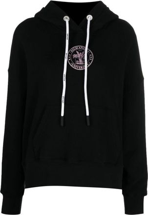 Palm Angels College Logo-Print Hoodie - Dames - Hoodies - Zwart - S - Katoen - Hoodies & sweatvesten