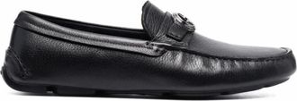 Giorgio Armani Elegante Zwarte Leren Loafers - Heren - Loafers - Zwart - 45 EU - Schoenen