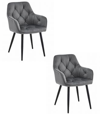 OEM Silla Jork - Terciopelo Gris Oscuro / Patas Negras X 2