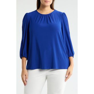 Kasper Lace Inset Sleeve Top in Royal Signature at Nordstrom, Size 2 X