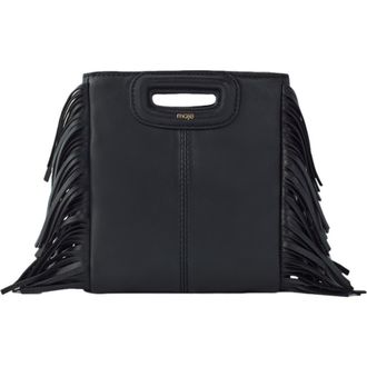 Maje Mini M bag in smooth leather in Black at Nordstrom, Size Medium