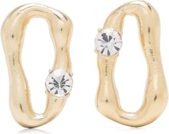 Forte_Forte crystal-embellished hoop earrings - women - Gold Plated Brass - One Size