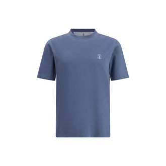 Brunello Cucinelli Blue Cotton Mens T-Shirt