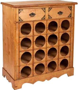 Wanderlust Deco Mueble Botellero De Madera Color Miel 63x31x69,5