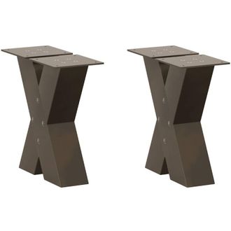 vidaXL Vidaxl - Patas Para Mesa De Centro En Forma De X (2 Unidades, Acero Natural, 30 X 30-31 Cm)