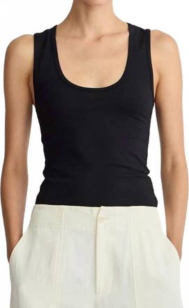 Apiece Apart Uri Low-Cut Tank Top In Black