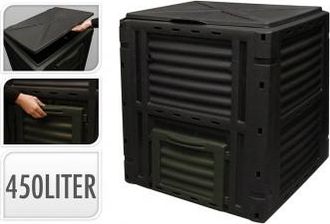 Progarden Compostador 450l 80x80x81 Cm, Compostador 450 Litros. -marca:. -material : Resina. -mediddas : 80 X 80 X 81 Cm. -color : Antracita/verde. -reciclaje O