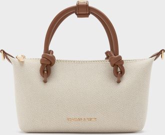 Charles & Keith Sammie Canvas Knotted-Handle Tote Bag