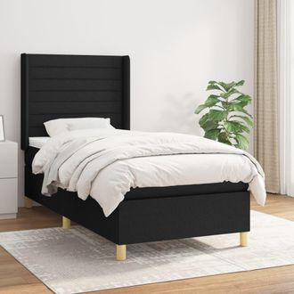 vidaXL Vidaxl - Cama Box Spring Con Colch&oacute;n Tela Negro 100x200 Cm