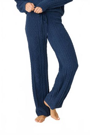 PJ Salvage Midnight Cozy Cable Pants In Midnight Navy