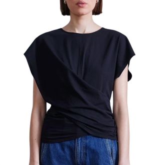 Apiece Apart Twist Drape Tee In Black