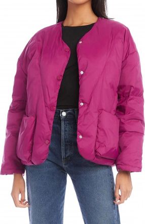 Fifteen Twenty Modern Quilted Jacket In Magenta