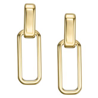 Fossil Womens Archival Core Essentials Gold-Tone Stainless Steel Drop Earrings