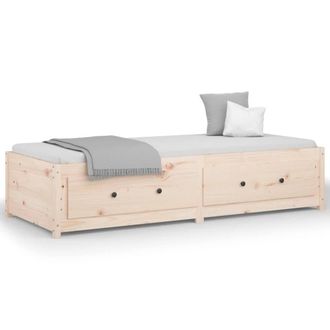 Berkfield Home Day Bed 75x190 cm Small Single Solid Wood Pine in Light Tan