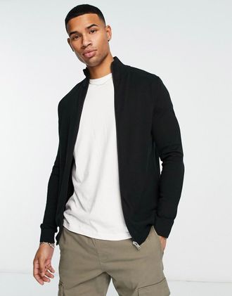 Selected Homme - Cardigan in cotone Pima elegante nero