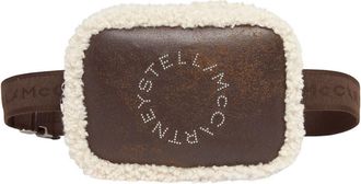Stella McCartney Brown Logo Plush Medium Crossbody Bag