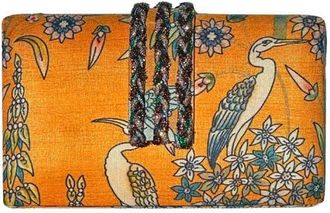 Simitri Printed Braid CLutch in Orange Paradise Bird at Nordstrom
