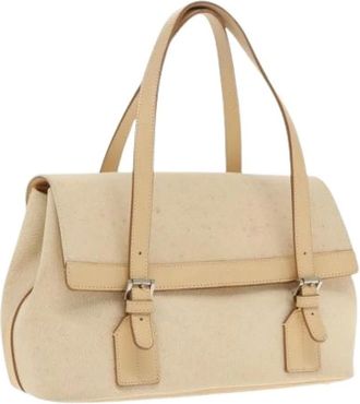 Burberry Pre-owned Shoulder Bags, female, Beige, Size: ONE SIZE Pre-owned Canvas Shoulder Bag
