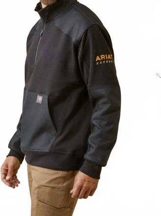 Ariat Mens Rebar Workman Duracanvas Zip Sweatshirt In Black