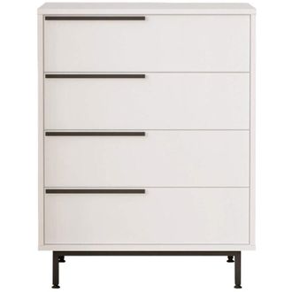 Mobili Rebecca Mobili Rebecca - Cajonera 4 Cajones Rebecca Mobili Vahona 95x75x44,5 Tablero De Part&iacute;culas Hierro Blanco Gris Oscuro Moderno