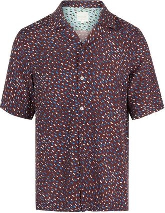 Paul Smith Short Sleeve Shirts, male, Multicolor, XL, Printed Regular Fit Shirt in Brown
