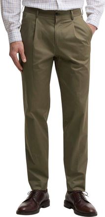 Barbour Bellamy Pleated Stretch Cotton Pants in Olive at Nordstrom, Size 32 X 32