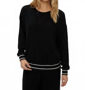 Michael Stars Kimora Crewneck Pullover Sweater In Black