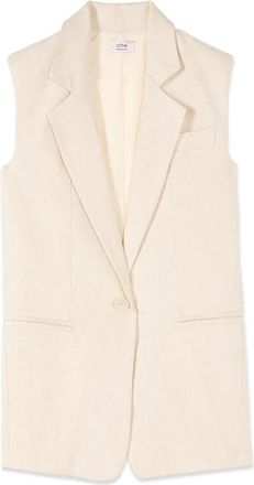 Oltre Suit Vests - Dames - Gillet - Wit - 4XL - Linnen - Kostuums