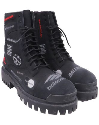 Balenciaga Womens Cotton Strike Combat Boot (Authentic Pre-Loved)