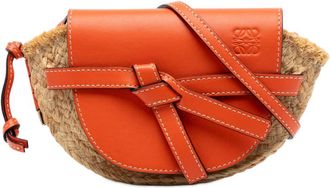 Loewe Pre-owned LOEWE Mini Raffia Gate Crossbody Unisex IZN0E7DDCBMQTRK3