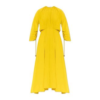 Lanvin Maxi Dresses, female, Yellow, Size: 2XS Fitted Charmeuse Dress