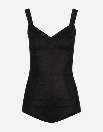 Dolce & Gabbana Corset Bodysuit - Woman Shirts And Tops Black Satin 48