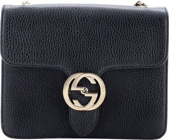 Gucci Black Leather Interlocking Shoulder Bag Small (Authentic Pre-Loved)