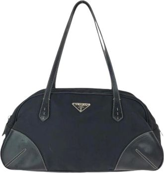 Prada Pre-owned Shoulder Bags, female, Black, Size: ONE SIZE Pre-owned Nylon Shoulder Bag