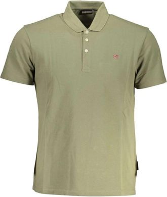 Napapijri Klassieke Groene Polo met Elegante Borduursels - Heren - Polos - Groen - M - Katoen - Tops