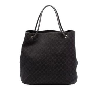 Gucci Pre-owned Tote Bags, female, Brown, Size: ONE SIZE Pre-owned Denim Tote Bag