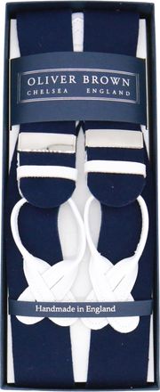 Oliver Brown Felt Braces - Navy