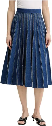 Twinset Donna, Gonne, Blu, M, new