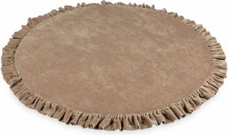 OEM Alfombra De Juego Para Ni&ntilde;os Redonda De 100cm Con Volantes, Terciopelo Suave Beige Oscuro