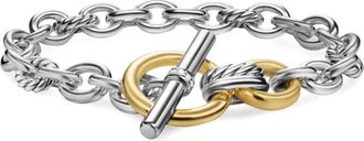 David Yurman Bracciale DY Mercer Toggle Chain in oro giallo 18 carati e argento sterling