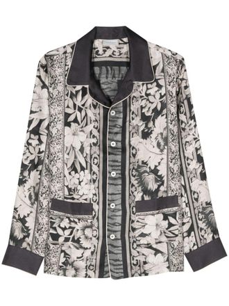 Pierre-Louis Mascia floral-print silk shirt - Black