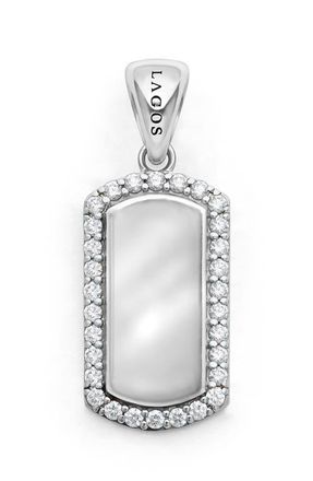 Lagos Mens Anthem Diamond Tag Amulet in White at Nordstrom