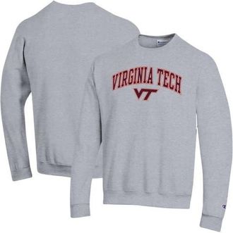 Champion Mens Champion Heather Gray Virginia Tech Hokies Arch Over Logo Pullover Sweatshirt at Nordstrom, Size Xx-Large