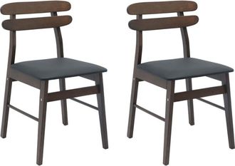 vidaXL Silla De Comedor 2 Pcs Marr&oacute;n Claro Y Negro Vidaxl