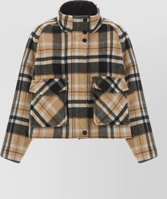 Pinko checked wool fitted jacket